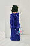 Timeless Charm 2024: Embroidery Chiffon Kurung (Royal Blue)