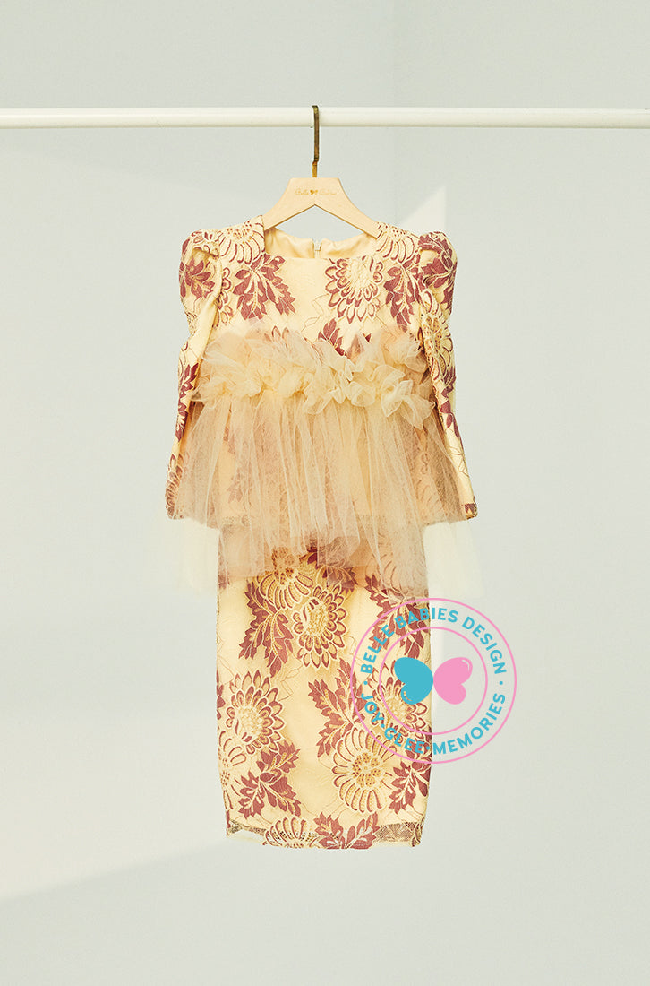 Timeless Charm 2024: Modern Tulle & Lace Kurung - Yellow Buttercream