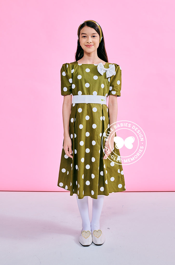 BBD Casual : Olive Green Polka dot