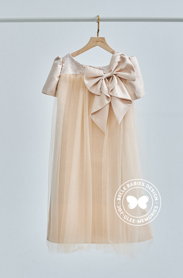 (Ready stock) BBD Big Bow Dress (Champagne)