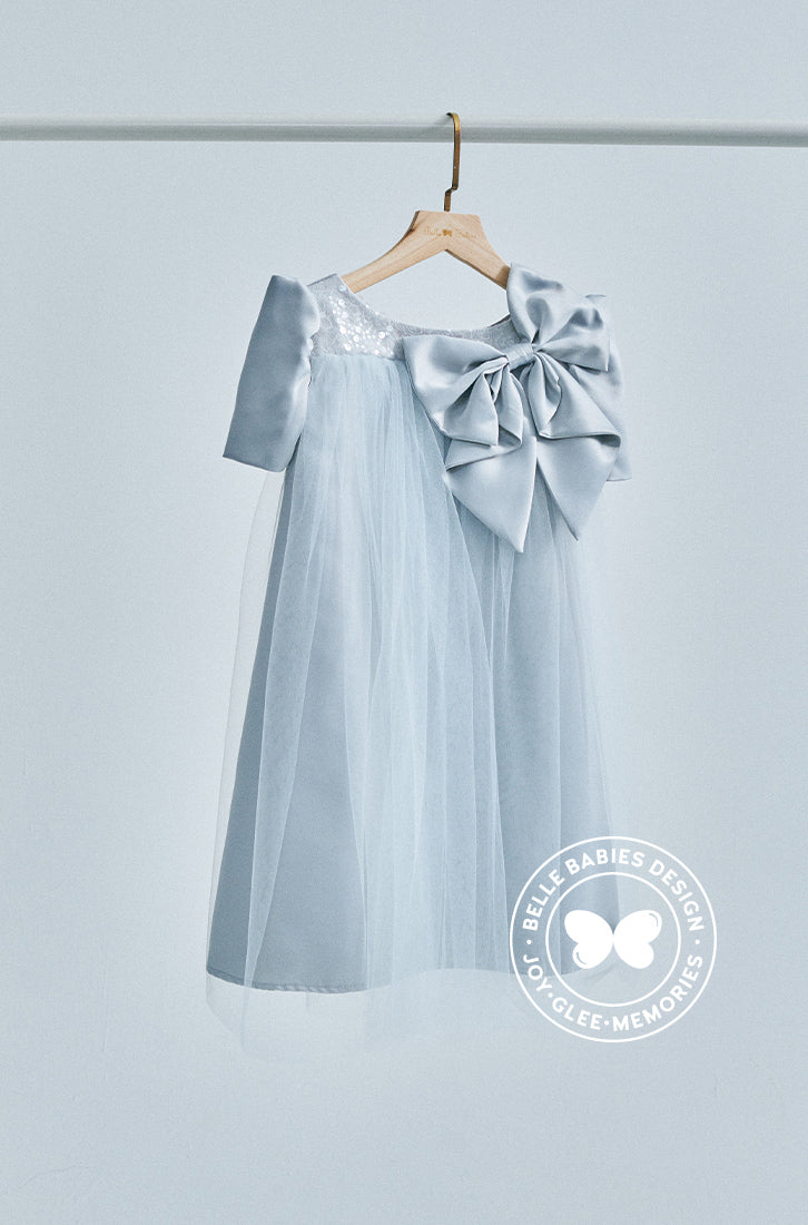 (Ready stock) BBD Big Bow Dress (Grey)