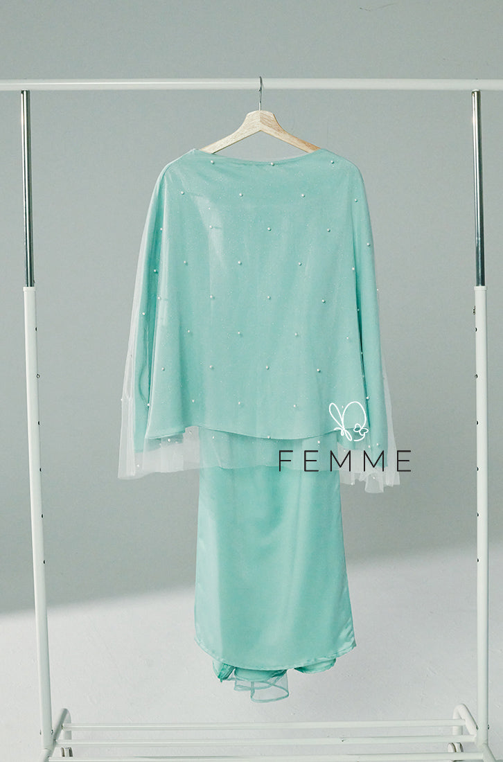 FEMME : Sparkle Kurung (Aqua Green)