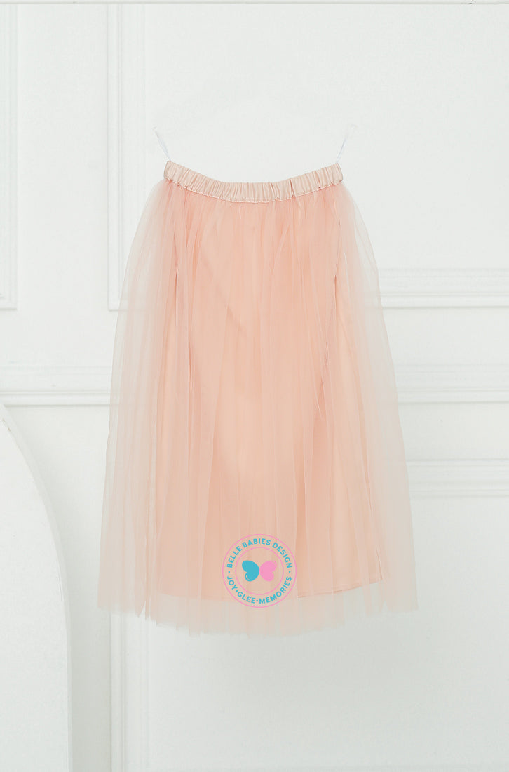 Tulle midi hotsell skirt peach