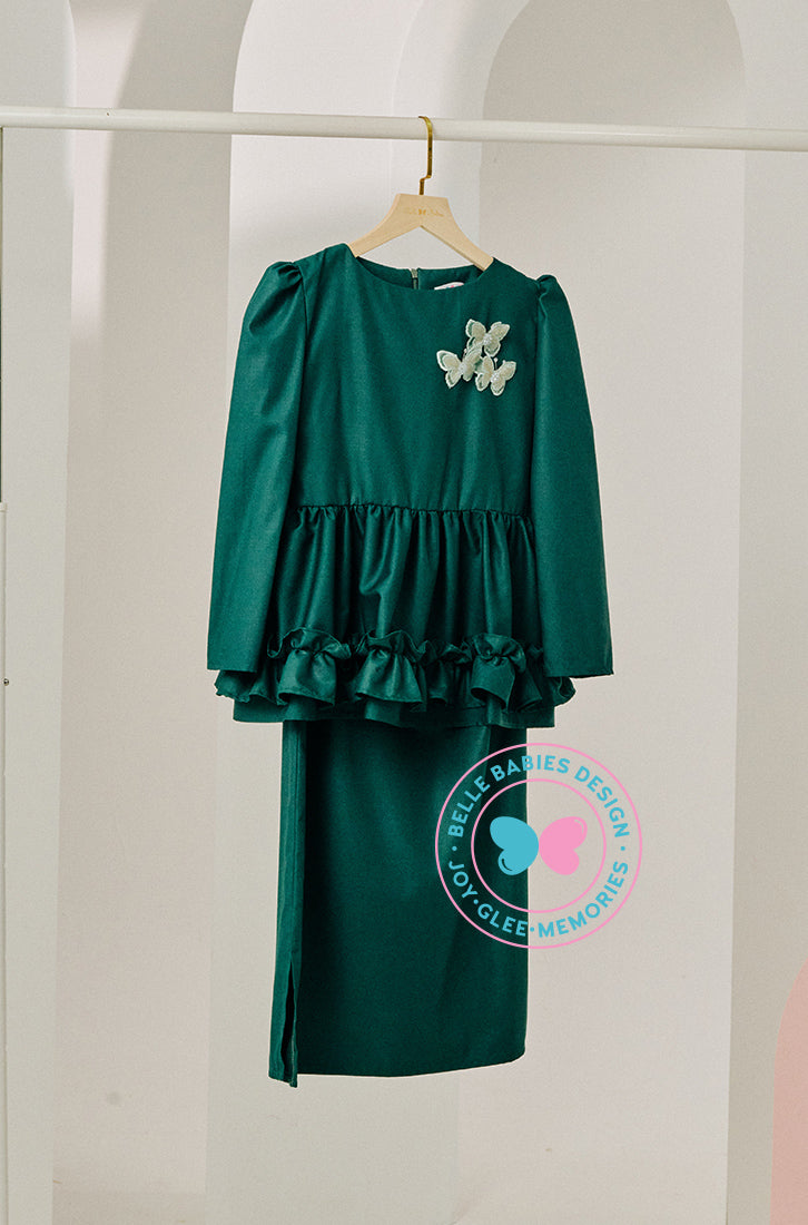 Ola Oli x BBD Dazzling Peplum Ruffles (Emerald Green)