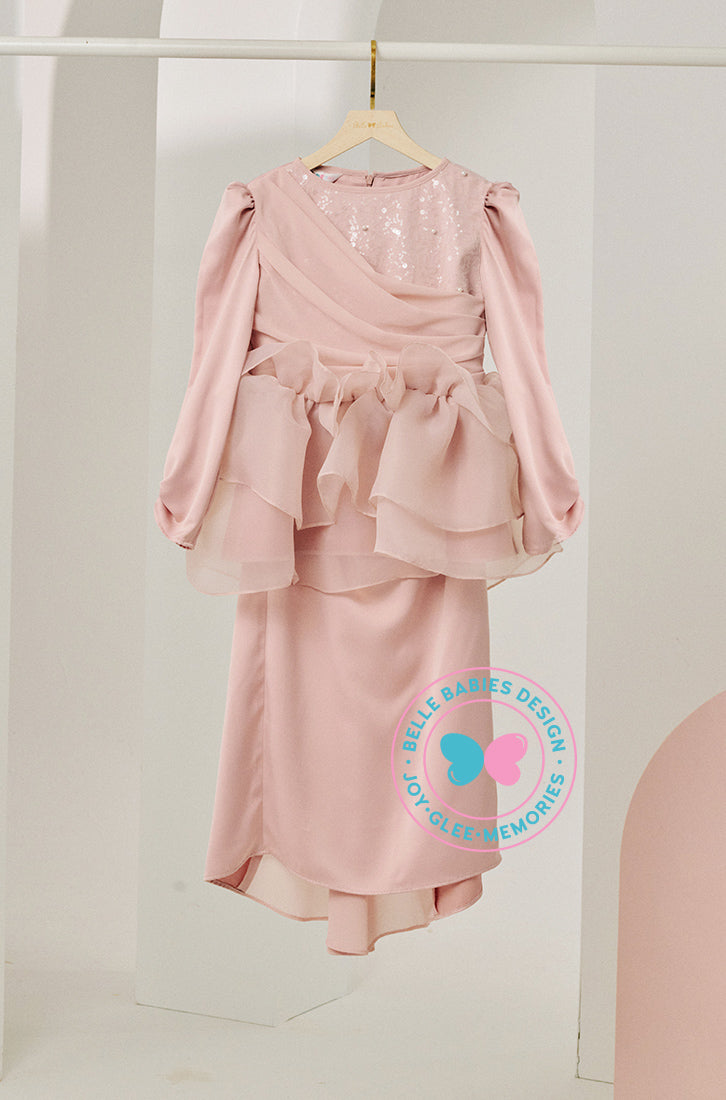 Enchanted Eid 2023: Sequin Drape Kurung (Dusty Pink)