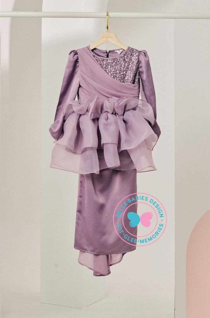 Enchanted Eid 2023: Sequin Drape Kurung (Dusty Lilac)