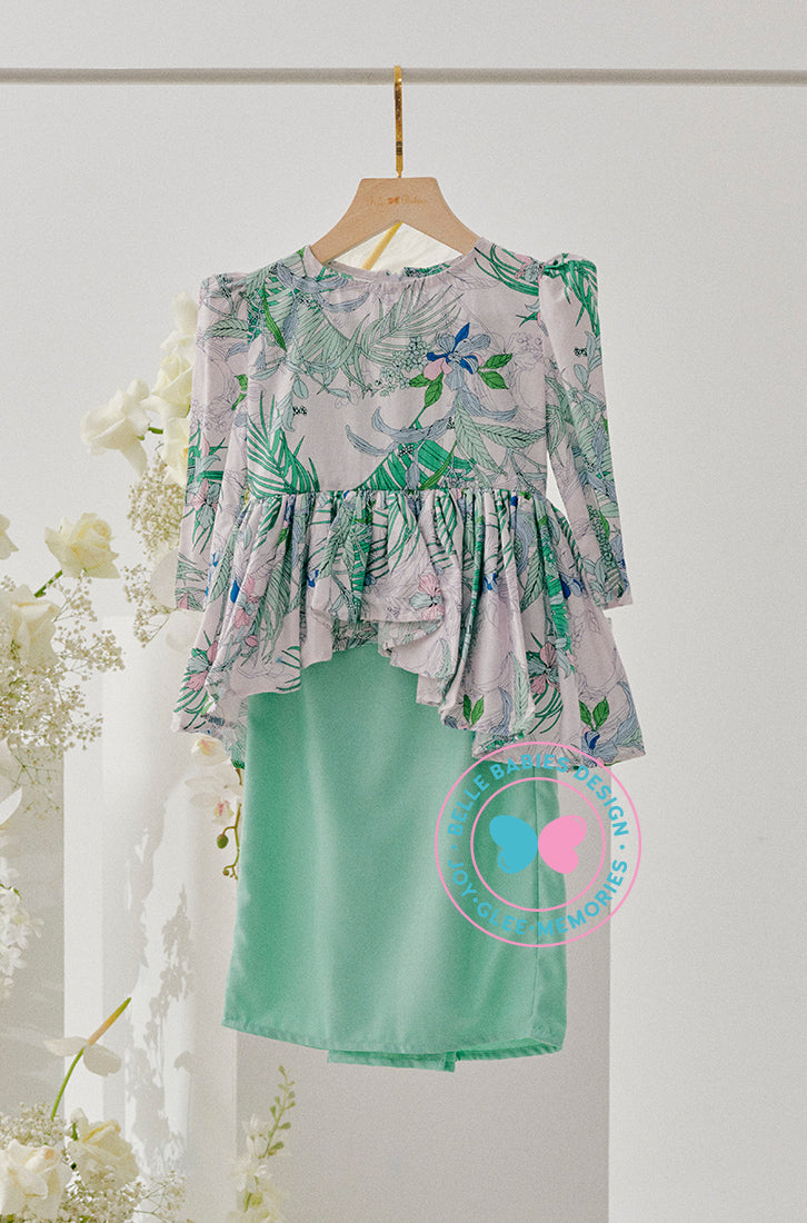 Enchanted Eid 2023: Scallop Peplum Tropical Green