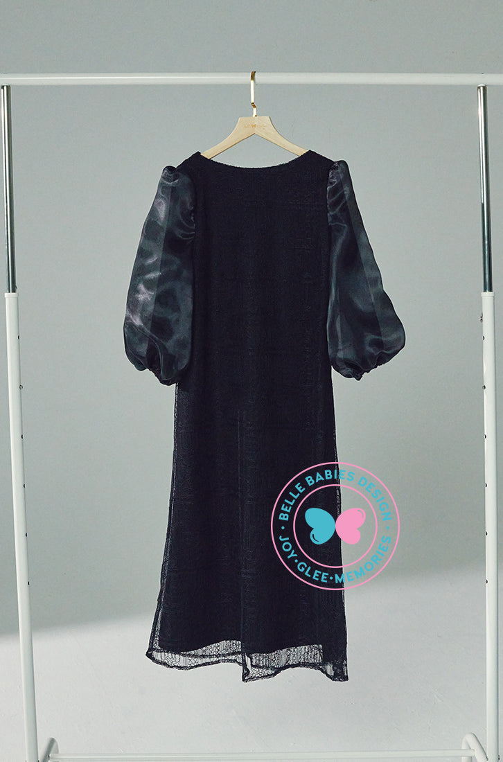 BBD Eid Adha 2023: Organza Sleeve Long Dress (Black)