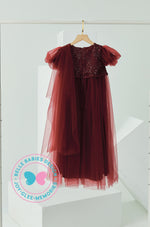 BBD Wedding & Celebration: Tulle Lace Dress - Maroon