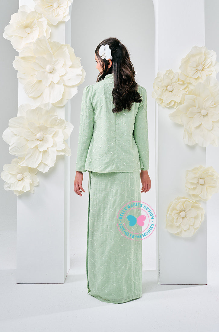 The Golden Chapter:  BBD Kebaya Embroidery (Light Green)