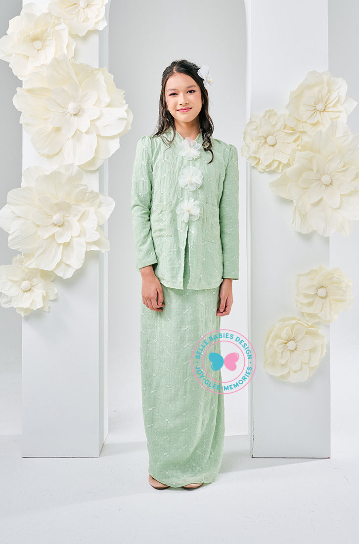 The Golden Chapter:  BBD Kebaya Embroidery (Light Green)