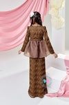 The Golden Chapter:  BBD Lace Glittered Peplum Kurung (Rich Brown)