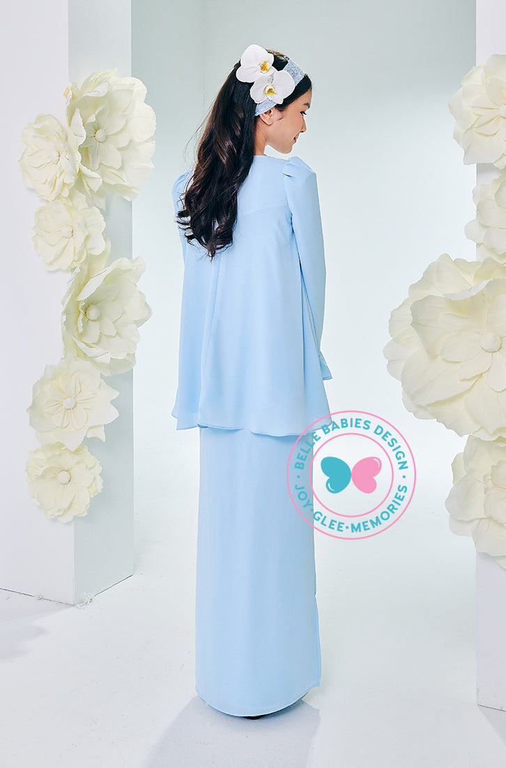 The Golden Chapter:BBD Demure Modern Kurung (Ice Blue)