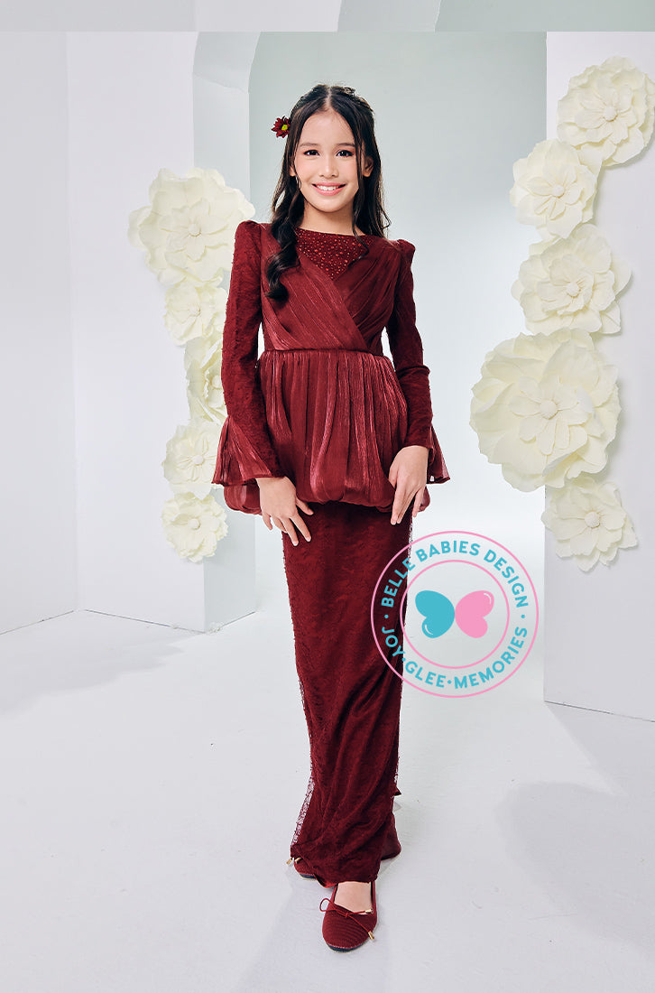 The Golden Chapter:  BBD Rhea Glitter Kurung (Burgundy Maroon)