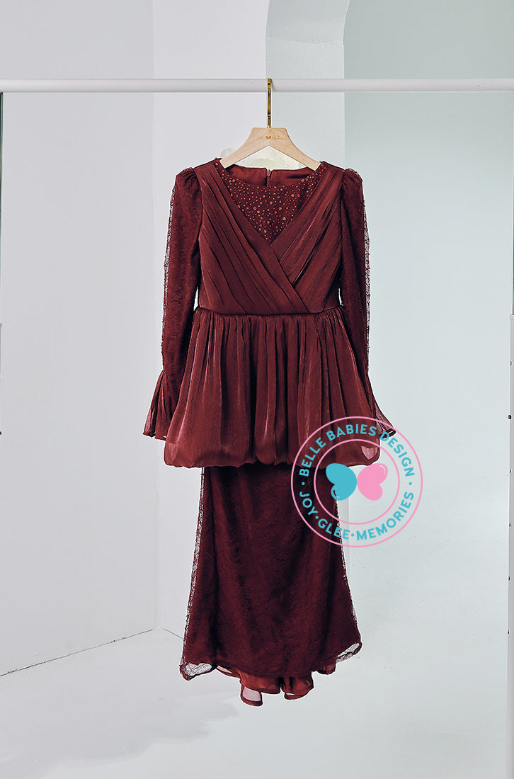 The Golden Chapter:  BBD Rhea Glitter Kurung (Burgundy Maroon)