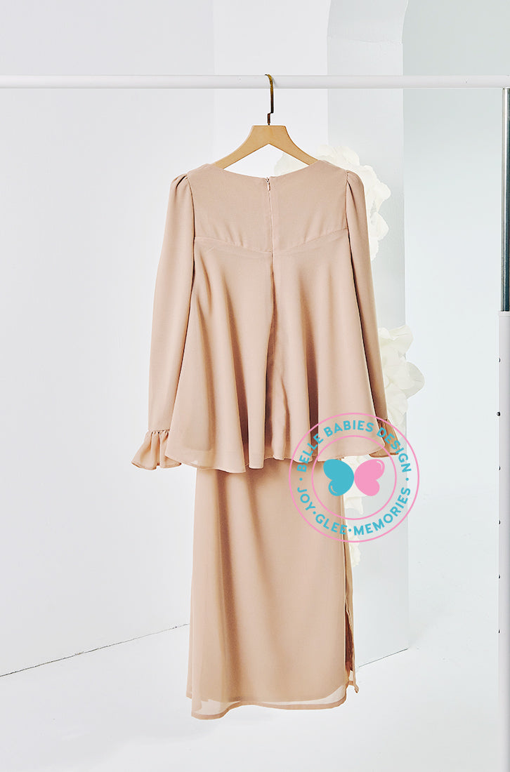 The Golden Chapter: BBD Demure Modern Kurung (Tan Brown)