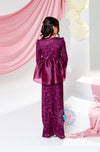 The Golden Chapter:  BBD Lace Glittered Peplum Kurung (Deep Plum)