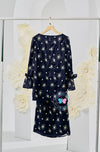 The Golden Chapter:  BBD Kedah Bow Embroidery (Bow) - Navy Midnight