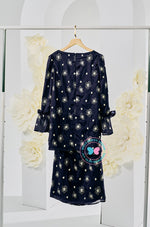 The Golden Chapter:  BBD Kedah Bow Embroidery (Bow) - Navy Midnight