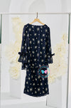 The Golden Chapter:  BBD Kedah Bow Embroidery (Bow) - Navy Midnight