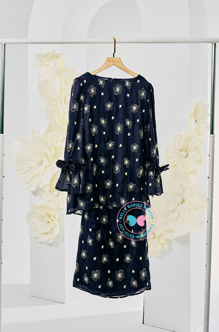 The Golden Chapter:  BBD Kedah Bow Embroidery (Bow) - Navy Midnight