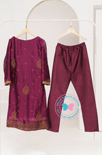 Diwali Embroidered Trouser Suit (Purple Plum)