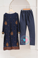 Diwali Embroidered Trouser Suit (Navy Blue/Motif A)