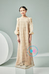 BBD Eid Adha 2023: Organza Sleeve Long Dress (Nude Brown)