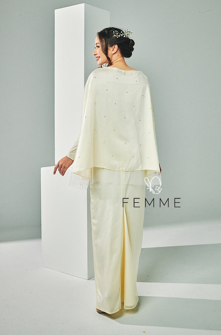 FEMME : Sparkle Kurung (Cream Yellow)