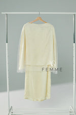 FEMME : Sparkle Kurung (Cream Yellow)