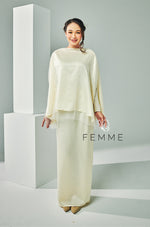 FEMME : Sparkle Kurung (Cream Yellow)