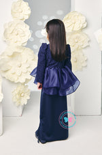 The Golden Chapter:  BBD Rinna Lace Tiered Kurung (Navy Blue)