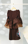 The Golden Chapter:  BBD Rinna Lace Tiered Kurung (Deep Rich Brown)