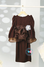 The Golden Chapter:  BBD Rinna Lace Tiered Kurung (Deep Rich Brown)
