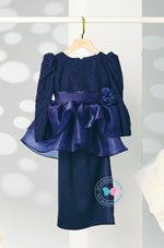The Golden Chapter:  BBD Rinna Lace Tiered Kurung (Navy Blue)