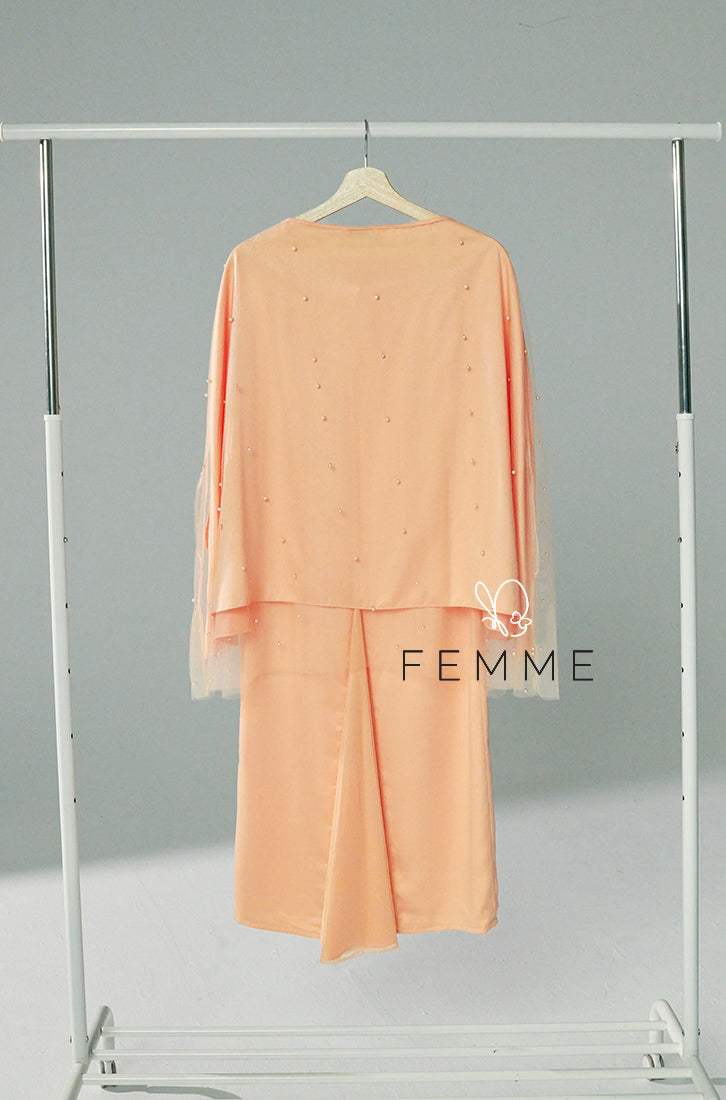 FEMME : Sparkle Kurung (Orange Peach)