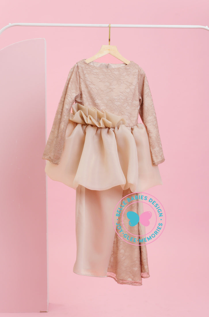 (PRE-ORDER) Timeless Charm 2024: Coral Pearls Kurung - Champagne Nude