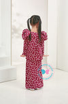 BBD puffed sleeves kurung (basic kurung)-Maroon Ribbons (printed)