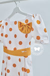 BBD Casual : White-Mustard Polka Dot