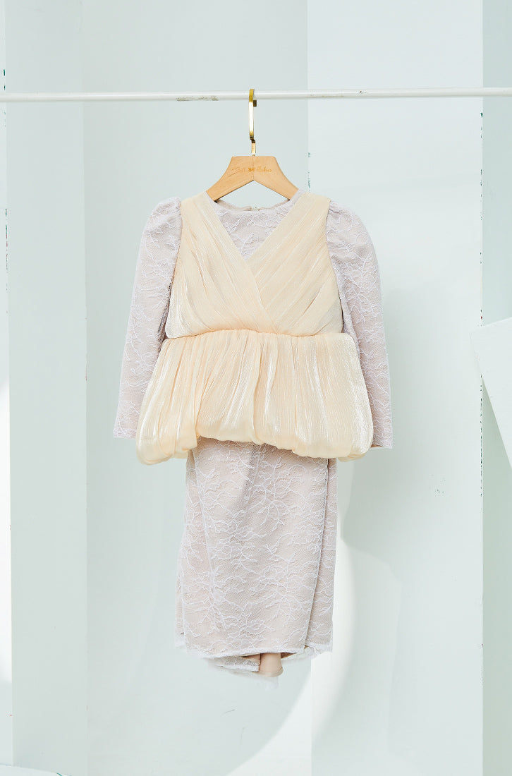 BBD Rhea Kurung (Champagne Yellow Cream)
