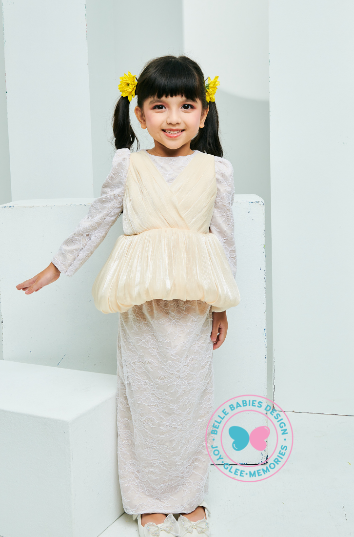 (PRE ORDER) BBD Rhea Kurung (Champagne Yellow Cream)