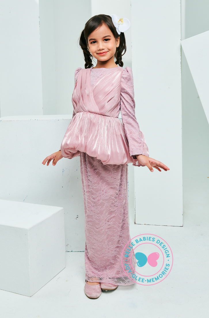 (PRE ORDER) BBD Rhea Glitter Kurung (Dusty Pink Purple)