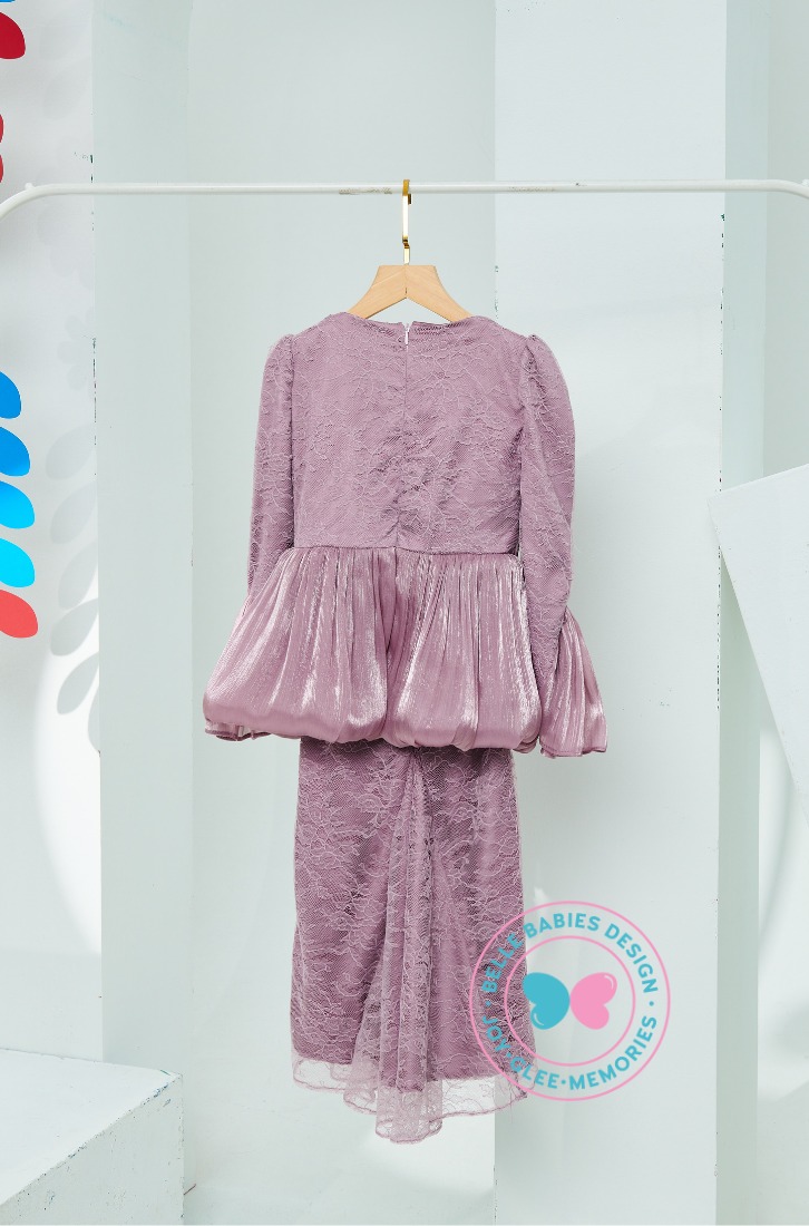 (PRE ORDER) BBD Rhea Glitter Kurung (Dusty Pink Purple)