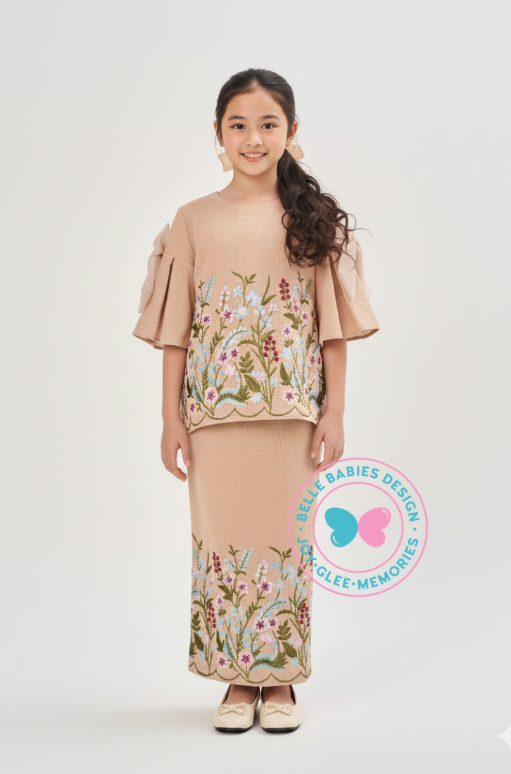 2025/2026 BBD Embroidered Linen Kurung Kedah (Nude)