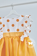 (Ready Stock) BBD Casual : White-Mustard Polka Organza Dress