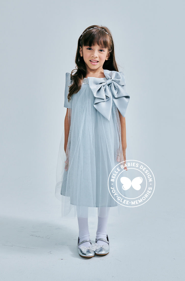 (Ready stock) BBD Big Bow Dress (Grey)