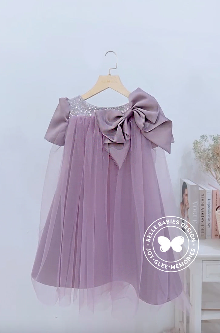 (Ready Stock) BBD Big Bow Dress (Dusty Lilac)