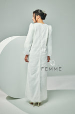 FEMME : Organza Sleeve Long Dress (Off White)