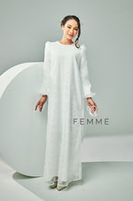 FEMME : Organza Sleeve Long Dress (Off White)