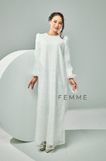 (As-is) FEMME : Organza Sleeve Long Dress (Off White)